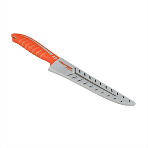 135-24916 10" Flexible Fillet Knife w/ Orange Silicone Handle, High Carbon Steel