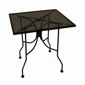 336-ALM3030 30" Square Outdoor Table w/ Umbrella Hole - Aluminum, Black