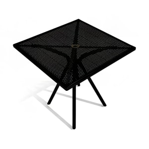 336-AB3030 30" Square Outdoor Table w/ Umbrella Hole - Aluminum, Black