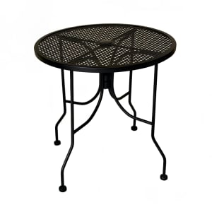 336-ALM30 30" Round Outdoor Table w/ Umbrella Hole - Aluminum, Black