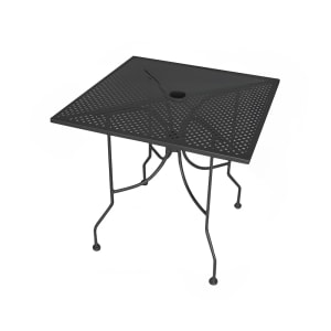 336-ALM3048 Rectangular Outdoor Table w/ Umbrella Hole - 48" x 30", Aluminum, Black