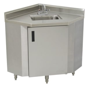 009-SHK2441 Cabinet Base Commercial Hand Sink w/ 16"L x 20"W x 12"D Bowl, Basket Drain
