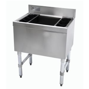 009-SLI123010X 30" Underbar Basics™ Cocktail Station w/ 98 lb Ice Bin, Stainless Steel
