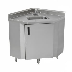 009-SHK1735 Cabinet Base Commercial Hand Sink w/ 14"L x 10"W x 10"D Bowl, Basket Drain