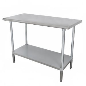 009-TTS307X 84" 18 ga Work Table w/ Undershelf & 430 Series Stainless Flat Top
