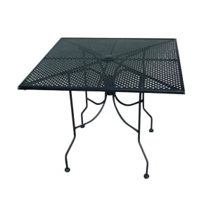 336-ALM3636 36" Square Outdoor Table w/ Umbrella Hole - Aluminum, Black