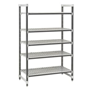 144-EXU183672V5480 36" NSF 5-Tier Heavy-Duty Plastic Shelving Unit - Camshelving® Elements XTRA, 18"W, 72"H