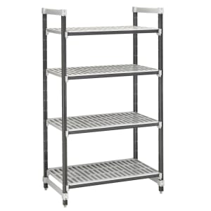 144-EXU243072V4480 30" NSF 4-Tier Polymer Shelf Kit - Camshelving® Elements XTRA, 24"W, 72"H