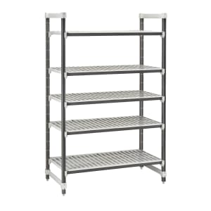 144-EXU243672V5480 36" NSF 5-Tier Polymer Shelf Kit - Camshelving® Elements XTRA, 24"W, 72"H