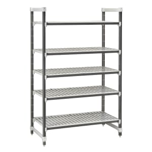 144-EXU244872V5480 48" NSF 5-Tier Polymer Shelf Kit - Camshelving® Elements XTRA, 24"W, 72"H