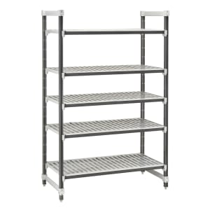 144-EXU244864V5480 48" NSF 5-Tier Polymer Shelf Kit - Camshelving® Elements XTRA, 24"W, 64"H