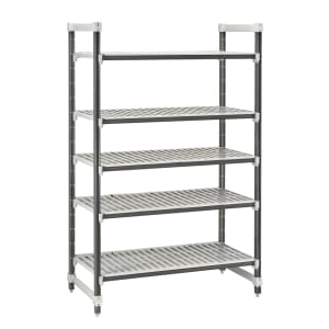 144-EXU247272V5480 72" NSF 5-Tier Polymer Shelf Kit - Camshelving® Elements XTRA, 24"W, 72"H