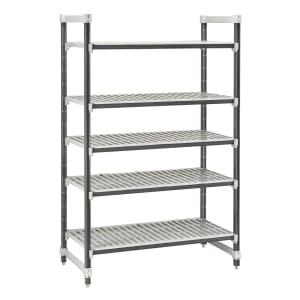 144-EXU246064V5480 60" NSF 5-Tier Polymer Shelf Kit - Camshelving® Elements XTRA, 24"W, 64"H