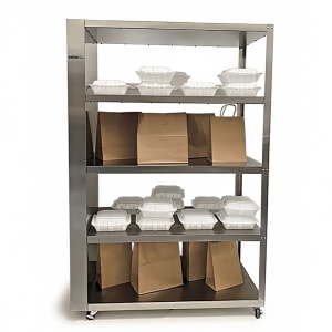128-63033 41 3/8" Self Service Unheated To Go Shelf - (3) Shelves, Stainless Steel