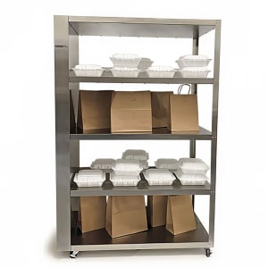 128-63035 41 3/8" Self Service Unheated To Go Shelf - (5) Shelves, Stainless Steel