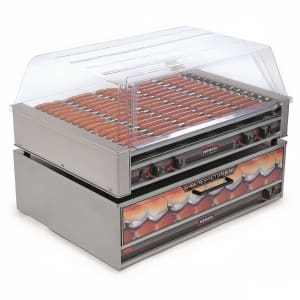 Nemco 8075-220 75 Hot Dog Roller Grill w/ Manual Controls - Flat Top, 220v