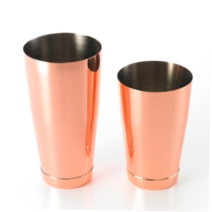 132-M37009CP 28 oz & 18 oz Stainless Bar Cocktail Shaker Set, Copper