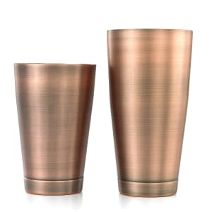 132-M37009ACP 28 oz & 18 oz Stainless Bar Cocktail Shaker Set, Antique Copper