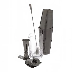 132-M37131BK 5-Piece Cocktail Mixing Set - Gun Metal Black