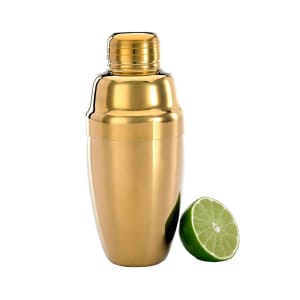 132-M37038GD 18 oz Stainless Steel Cocktail Shaker Set, Gold