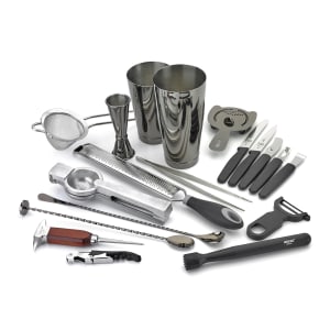 132-M37102BK 18-Piece Cocktail Shaker Set - Gun Metal Black