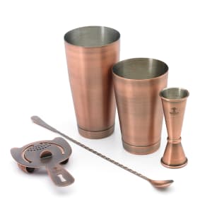 132-M37101ACP 5-Piece Cocktail Shaker Set - Antique Copper