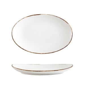 511-TC7400DV448 Oval Spice Salt Coupe Platter - 12 1/2" x 8 1/2", China, White