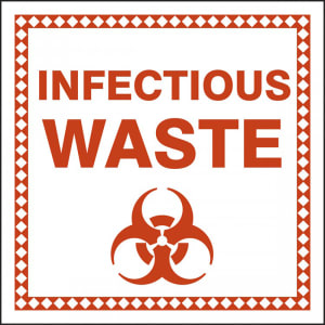 393-MHZW503PSP "INFECTIOUS WASTE" Drum & Container Label - 6" x 6", Adhes...