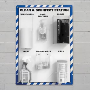 393-PRF303 Wall Mount Clean & Disinfect Station - 27" x 24", Aluminum