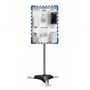 393-PRF314 Clean & Disinfect Station w/ 72"H Stand - 32" x 24", Aluminum