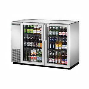 598-TBB24GAL48GS 48" Bar Refrigerator - 2 Swinging Glass Doors, Stainless, 115v