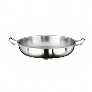 095-1111524 9 1/2" Aluminum/Stainless Steel Paella Pan