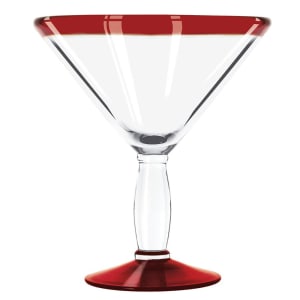 634-92307R 24 oz Aruba Traditional Martini Cocktail Glass- Red