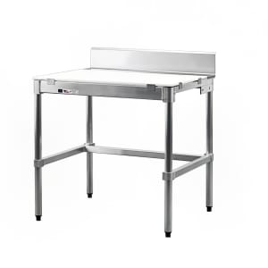 098-24PBS48KD 48" Poly Top Work Table w/  6" Backsplash & 5/8" Top, Aluminum B...