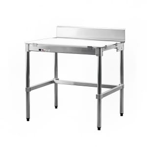098-30PBS96KD 96" Poly Top Work Table w/  6" Backsplash & 5/8" Top, Aluminum Base, 30"D