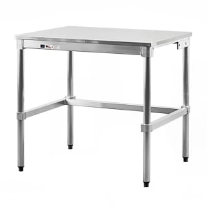 098-30SS84KD 84" 16 ga Work Table w/ Open Base & 304 Series Stainless Flat Top