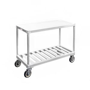 098-1415 2 Level Aluminum Utility Cart w/ 800 lb Capacity, Flat Ledges