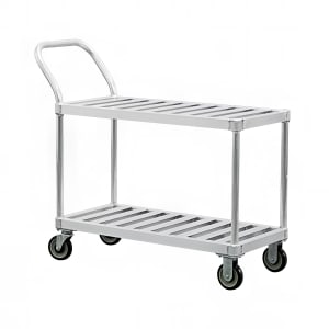 098-1420 2 Level Aluminum Utility Cart w/ 1000 lb Capacity, Flat Ledges
