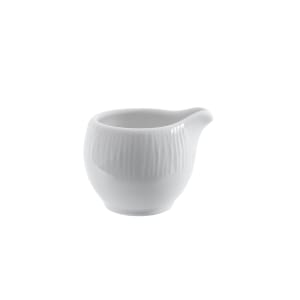 893-WHBALJ21 2 oz Bamboo Creamer - Glazed Ceramic, White