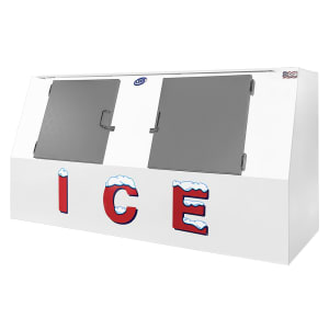 891-3420301 94" Outdoor Slanted Ice Merchandiser w/ (140) 10 lb Bag Capacity - Solid Doors,...