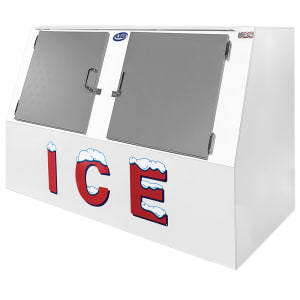 891-3460301 73" Outdoor Slanted Ice Merchandiser w/ (120) 10 lb Bag Capacity - Solid Doors,...