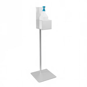 098-53179 48"H Hand Sanitizer Stand for Pump Dispensers - 14"W x 14"D, Aluminum