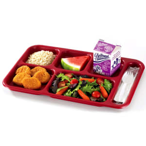 144-PS1014145 Plastic Rectangular Tray w/ (6) Compartments, 10" x 14 1/2", Yellow
