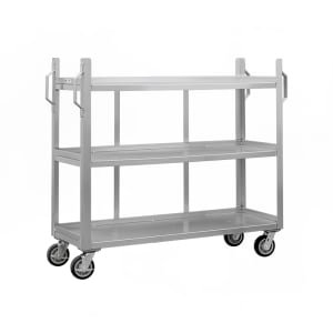 098-95667 3 Level Aluminum Utility Cart w/ 1800 lb Capacity, Raised Ledges