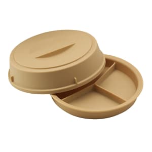 144-HK93CW 9 1/2" Camwear Heat Keeper Base with Cover - 3 Compartment, Beige