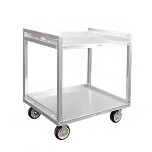 098-97179 2 Level Aluminum Utility Cart w/ 1500 lb Capacity, Raised Ledges