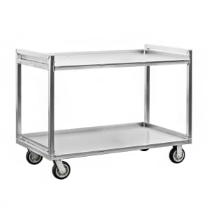 098-97180 2 Level Aluminum Utility Cart w/ 1500 lb Capacity, Raised Ledges