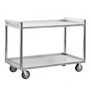 098-97178 2 Level Aluminum Utility Cart w/ 1500 lb Capacity, Raised Ledges