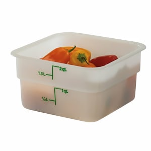 144-2SFSP148 2 qt Square Food Storage Container - CamSquare®, Natural White