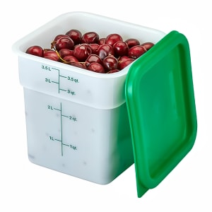 144-4SFSP148 4 qt Square Food Storage Container - CamSquare®, Natural White